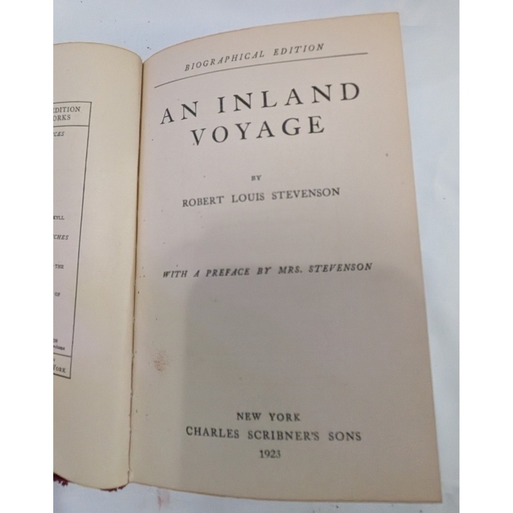 Charles Scribner's Sons An Inland Voyage 1923 Robert Louis Stevenson Red Fair - Picture 5 of 8